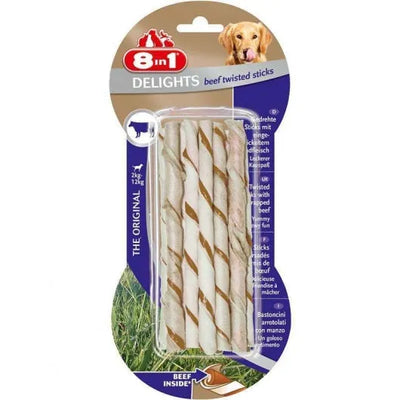 8in1 Delights Beef Twisted Sticks – Kausnack für Hunde