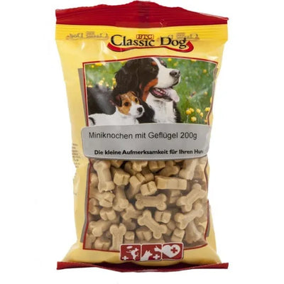 Classic Dog Snack Miniknochen mit Geflügel - 12x200g – idealer Belohnungssnack