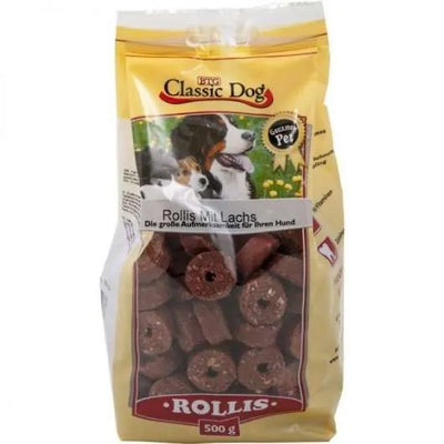 Classic Dog Snack Rollis mit Lachs - 500g