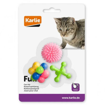 Karlie Gummi-Katzenspielzeug 3 Stück – farbenfrohes Spielvergnügen
