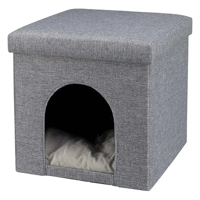 Trixie Kuschelhöhle Alois - 38 x 40 x 38 cm – faltbar mit gepolstertem Deckel